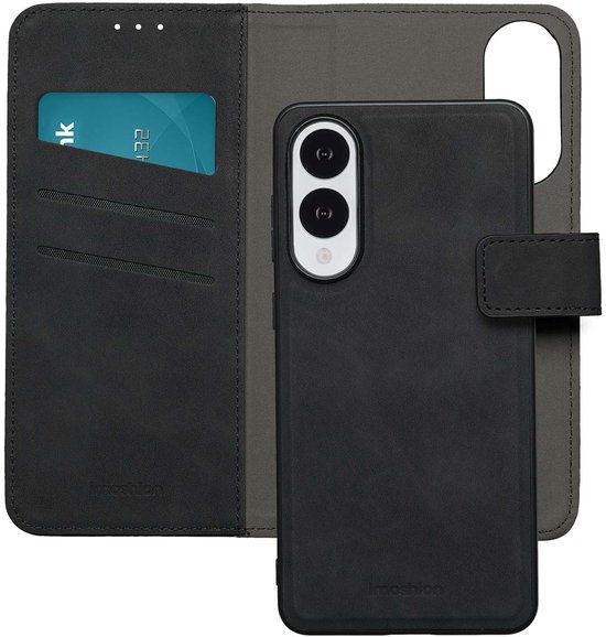 imoshion Hoesje - Geschikt voor Samsung Galaxy S25 Edge - Uitneembare 2-in-1 Luxe Bookcase - Zwart
