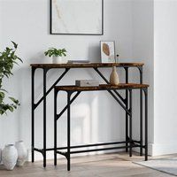 vidaXL Tables console 2 pcs chêne fumé bois d'ingénierie