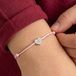 Bracelet cordon rose pour enfants - Personnalisé - Cœur argenté
