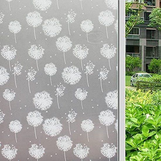 Simple Fix Raamfolie - 45x200cm - Zonwerend - Anti Inkijk - Statisch - Plakfolie Zelfklevend en Isolerend - HR++ folie - Decoratiefolie Bloemen - Paardenbloem