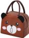 Merkloos Lunchboxtas - Lunchtas - Geïsoleerde herbruikbare lunchtas, Cartoon draagbare lunchbox voor school, werk, kantoor, picknick (bruin)
