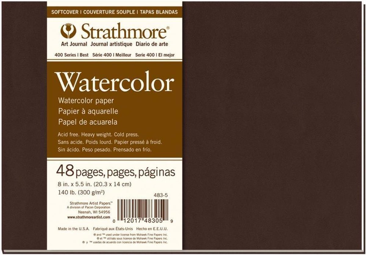 Strathmore Strathmore Watercolor tonen muurschildering Journal 8 inch x 14 cm, 24 vellen