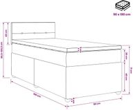 vidaXL Boxspringbed met matras, donkergrijs, 90 x 190 cm, stof