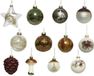 Decoris Kerstballen mix glas 12 stuks natuur