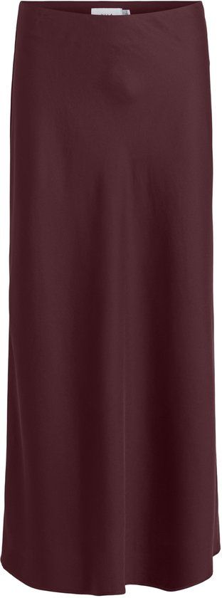 VILA VIELLETTE HW MIDI SKIRT NOOS Dames Rokken Port Royale Katoen 93% High Waist Recht Effen Casual