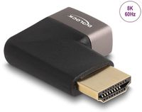 Delock HDMI Adapter male to female 90° right angled 8K 60 Hz grey metal