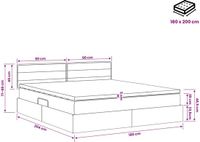vidaXL LED-opbergbed met matras, Blauw, 180 x 200 cm, Stof
