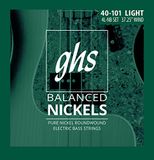 GHS Strings GHS Balanced Nickels 4 Bass Strings Light Gauge, 40-101 (37.3" Winding) (4L-NB), Zilver