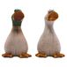 Set van 2 decoratieve figuren van aardewerk - Decoratieve eend - Voor de tuin - Van aardewerk in bruine tint - Afmetingen tuinfiguur 9 x 10 x 15 cm (l x b x h)