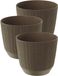 Prosperplast Carf-Stripe Pot de fleurs - 3 pièces - Ø17 cm - Marron