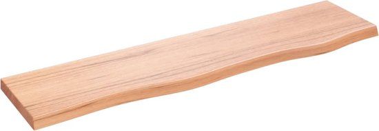 vidaXL Wandschap 80x20x2 cm behandeld massief eikenhout lichtbruin