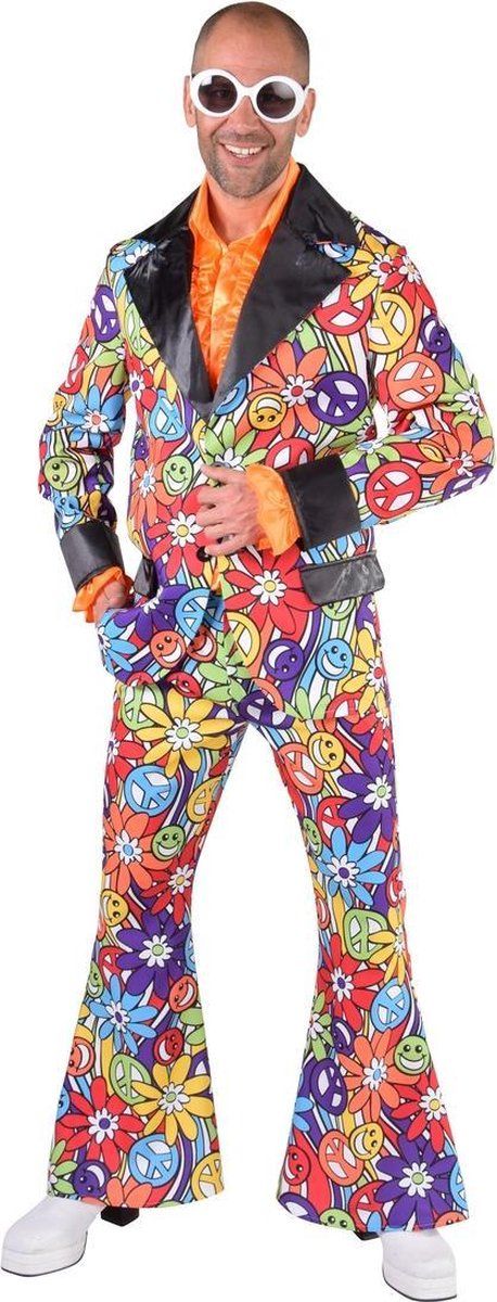 Magic by Freddy Vol Met Hippie Symbolen Jaren 60 Man Kostuum - Multicolor - Polyester - EAN: 5414349531579