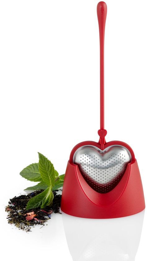 AdHoc Adhoc Thee Ei - Big Heart - incl. Houder - H21 cm - Rood