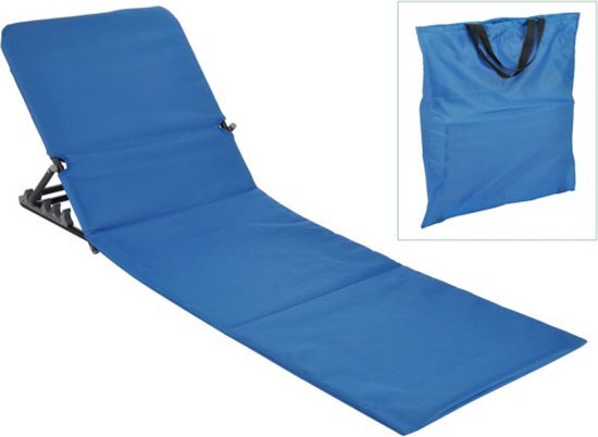 Praxis HI strandstoel/mat opvouwbaar blauw