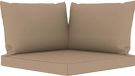vidaXL Palletkussens - 3 st - Oxford stof - Taupe