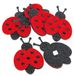 GLOREX Vilten lieveheersbeestje, Fliz, rood, 3,5 cm - verpakking van 6 stuks