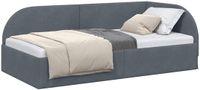 vidaXL Cadre de lit d'angle gris foncé 90 x 190 cm velours