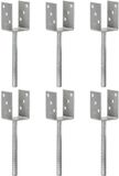 vidaXL Grondankers - 6 stuks - 7x6x30 cm - Gegalvaniseerd Staal - Zilverkleurig