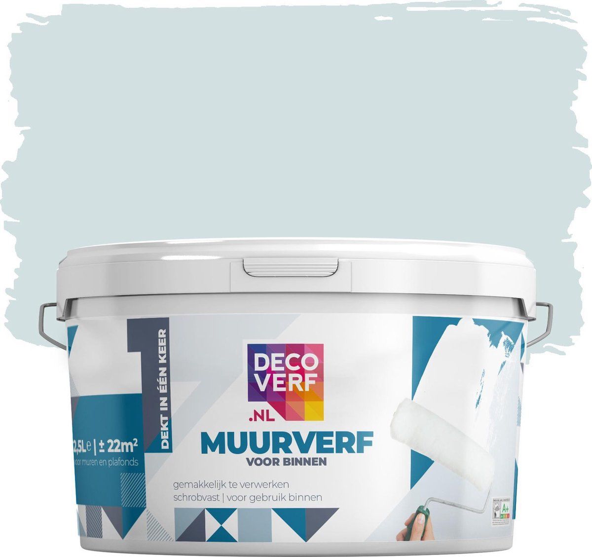 Decoverf.nl Decoverf muurverf mat Ijsblauw 2.5L - 8719743413139