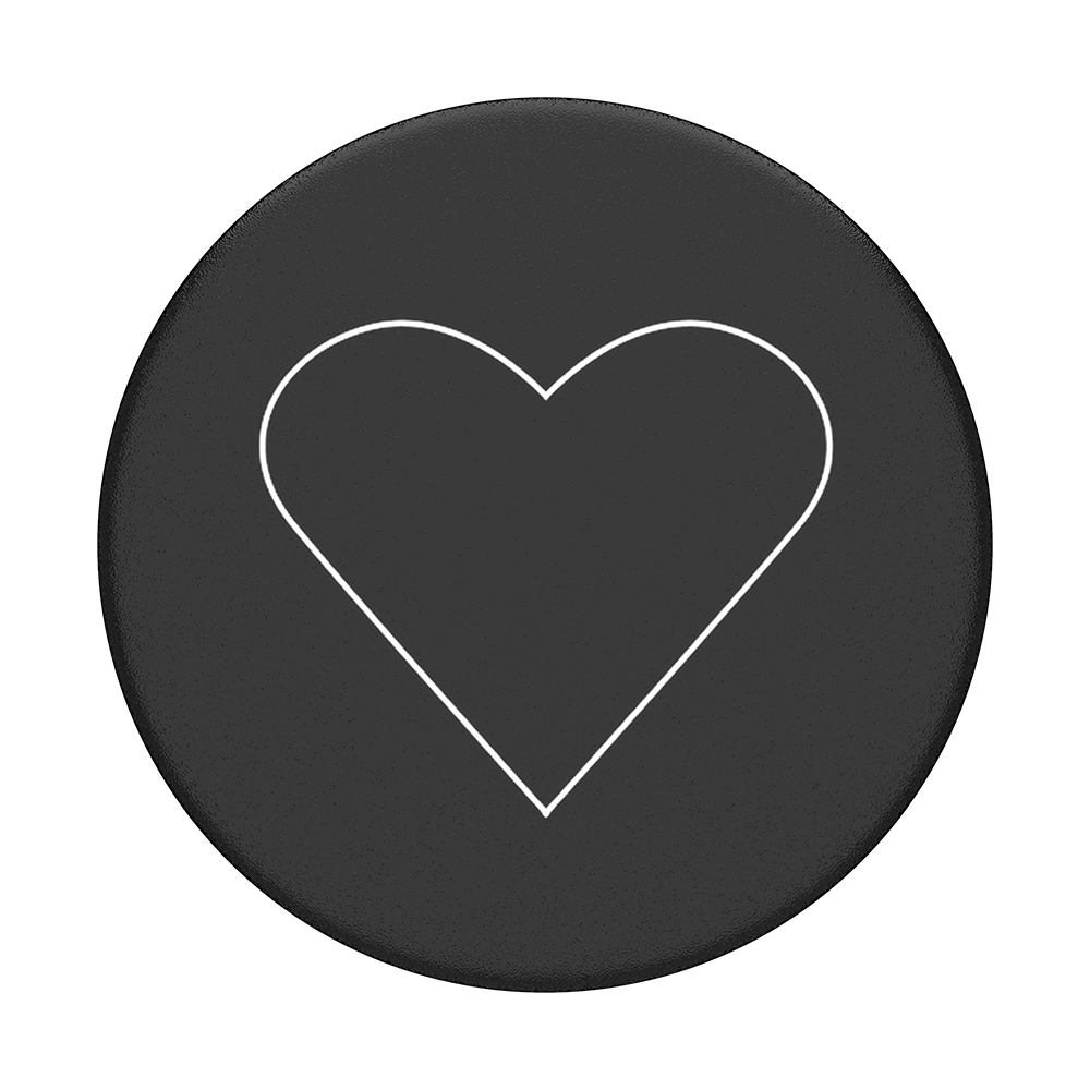 PopSockets White Heart Black