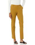 Amazon Essentials Dames Bi-Stretch Volledige Lengte Rechte Pijpen Broek, Donker Camel, 14