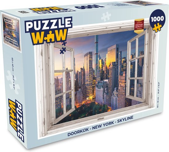 MuchoWow Puzzel Doorkijk - New York - Skyline - Legpuzzel - Puzzel 1000 stukjes volwassenen