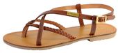 Les Dresco Chou sandaal dames bruin leer platte sandalen maat 40