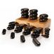 Master Massage Hot Stone hete massage stenen in decoratieve bamboe kist 28 stuks