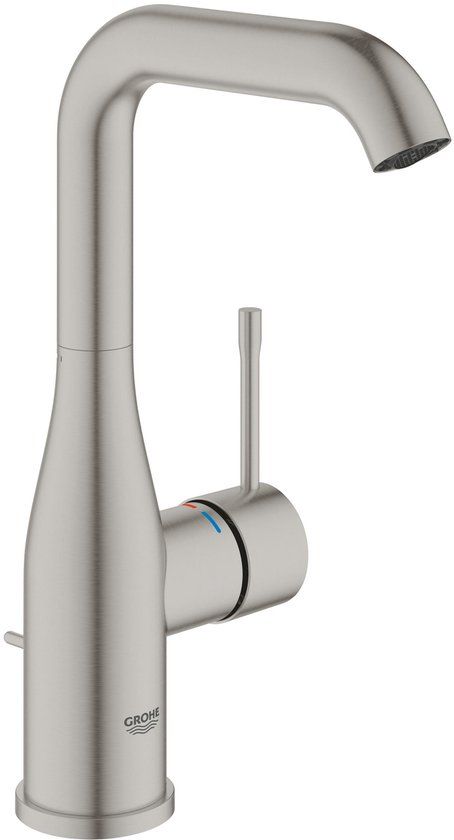 GROHE Essence New Wastafelkraan - RVS - Hoge Draaibare Uitloop - Met Trekwaste