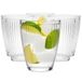 Glasmark Krosno 1992 Water-, sap- en cocktailglazen, 330 ml, set van 6 stuks, transparant, geribbeld, set van lage glazen voor thuis en horeca
