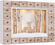 Spielwerk Adventskalender - Winterlandschap LED MDF