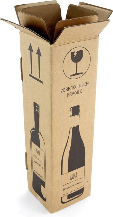10 x Wine Shipping Box for 1 Bottle - Double Wall - Bottle Shipping Box