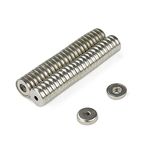 Magneet Expert® 14mm dia x 3.5mm dik x 3.5mm c/boring N42 Neodymium RVS Pot Magnet - 5.2kg Pull (Pack of 100)