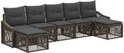 vidaXL Banc de jardin 7 pièces gris polyrattan