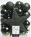 Decoris Kerstballenset - 33 stuks - Kunststof - Groen - 6 cm
