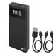 EMOS Powerbank BetaQ 20000mAh, 22,5 W Quick-Charge batterie externe/chargeur avec pass-through et écran, 3x sortie + 2x entrée, incl. câble de données USB/USB-C, auto ON/off, noir
