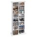 VEVOR Bibliothèque Étagère, Meuble de Rangement Multimédia à 8 Niveaux, Blanc