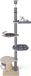 COSTWAY Arbre à chat, du sol au plafond, 236-271 cm, arbre à chat 5 niveaux, poteaux épais, grand arbre à chat, arbre d'escalade avec cachette, plateforme et hamac, gris