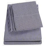 Queen lakens gestreept marineblauw - 6-delig 1500 Supreme Collection Fijn geborsteld microvezel diepe zak Queen lakenset Beddengoed - 2 extra kussenslopen, extra voordelig, Queen, klassiek gestreept