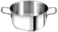 H & H Elodie pan met inductiebodem, 2 handgrepen, roestvrij staal, 24 cm