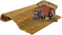 Merkloos / Sans marque Jja Showroom And Head Office Complete kerststal - met 6 beelden en ondergrond 20 cm - hout en polystone - kerstdecoratie