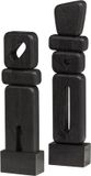 WOOOD Elon Sculptuur Ornamenten - Hout - Zwart - Set Van 2