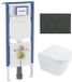 Geberit QeramiQ Dely Toiletset - 36.3x51.7cm - diepspoel - rimless - Geberit UP720 inbouwreservoir - softclose toilet zitting - 35mm - bedieningsplaat antraciet mat - rechthoekige knoppen - met Burda frame - glans wit