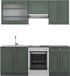 Vicco Fame-Line Unité de cuisine complète – 200 cm, WB Antracite Vert-Or Campagne/Antracite