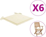 vidaXL Tuinstoelkussens 4 stuks 40x40x3 cm Oxford stof crèmekleurig