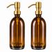 Fortifura Calvi Zeepdispenser - 500ml - set van 2 - geborsteld messing (goud)