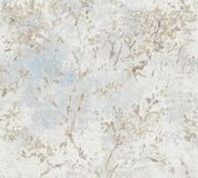 Living Walls LINNENLOOK BLOEMEN BEHANG | Aquarel - Blauw Beige Goud