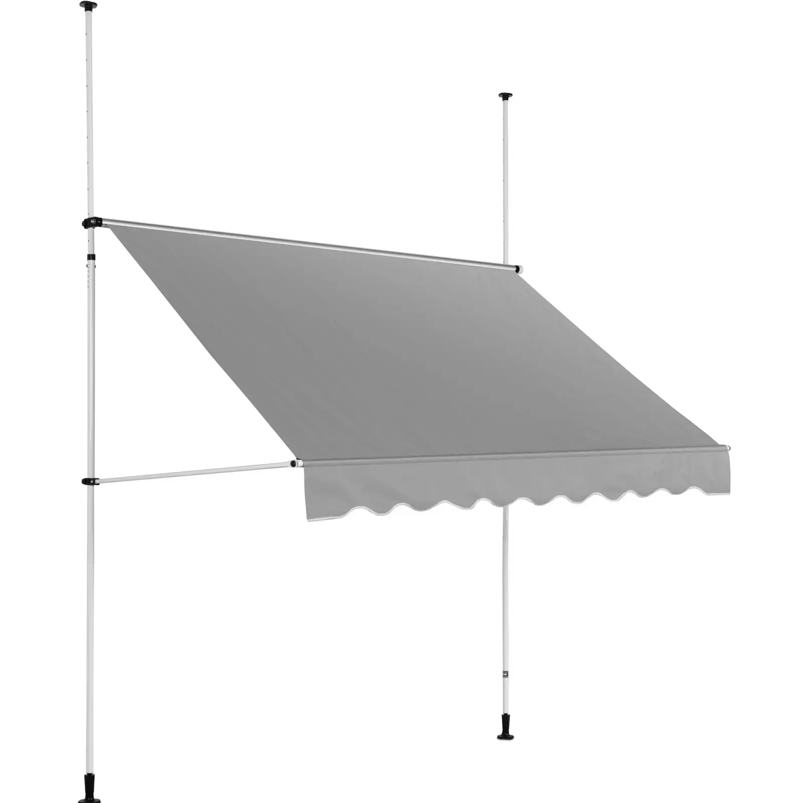 Uniprodo Klemluifel - 2 - 3,1 m - 250 x 120 cm - UV-bestendig - antracietgrijs/wit