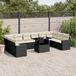 Prolenta Maison Exclusive - Tuinset voor in de tuin, bestaande uit 11 delen, met kussens, zwart, van polyrotan
