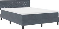 vidaXL LED Box Spring Bed Dark Grey 140 x 200 cm Velvet